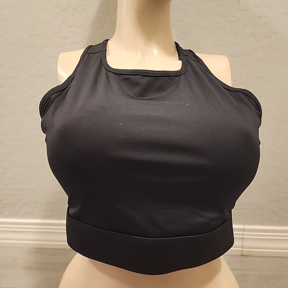 NWT Fabletics Sports Bra XXL 1X Black Wireless Lined Slip On 134638 - Picture 1 of 4